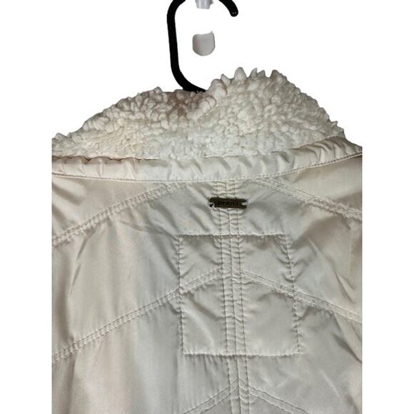 Prana White Quilted Faux Fur Lined Sleeveless Casual Vest Jacket Women Sz M - Picture 9 of 10